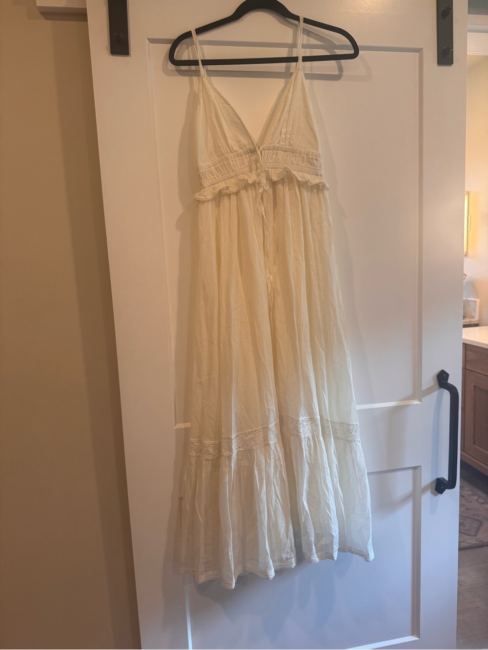 Spell White Boho Maxi Dress with Lace Trim - Picture 2 of 2